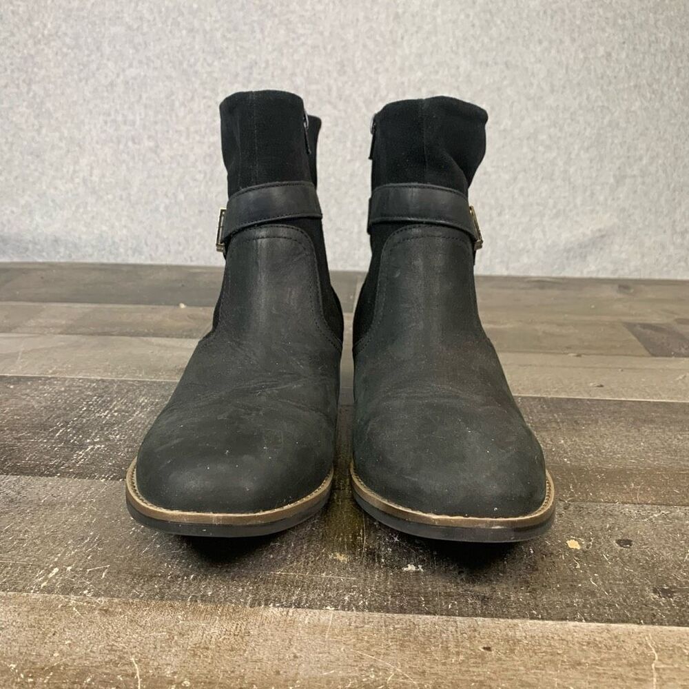 Clark’s Women’s Size 10 Camzin Strap Ankle Boots Black Bootie Suede Zip Up - Picture 2 of 10
